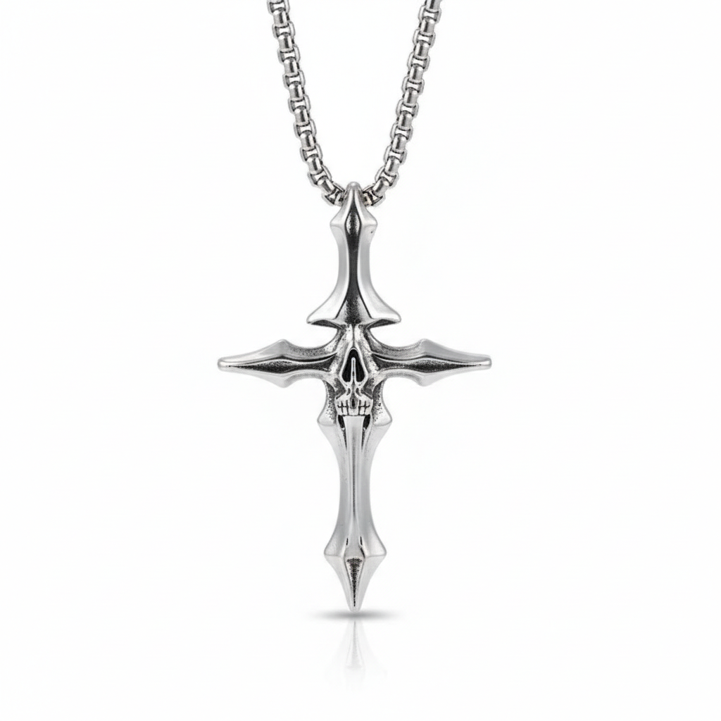 Phantom Skull Cross Pendant