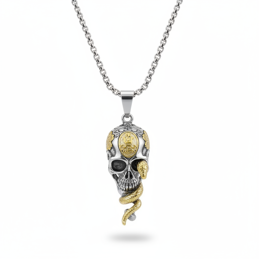 Serpent's Gaze Skull Pendant